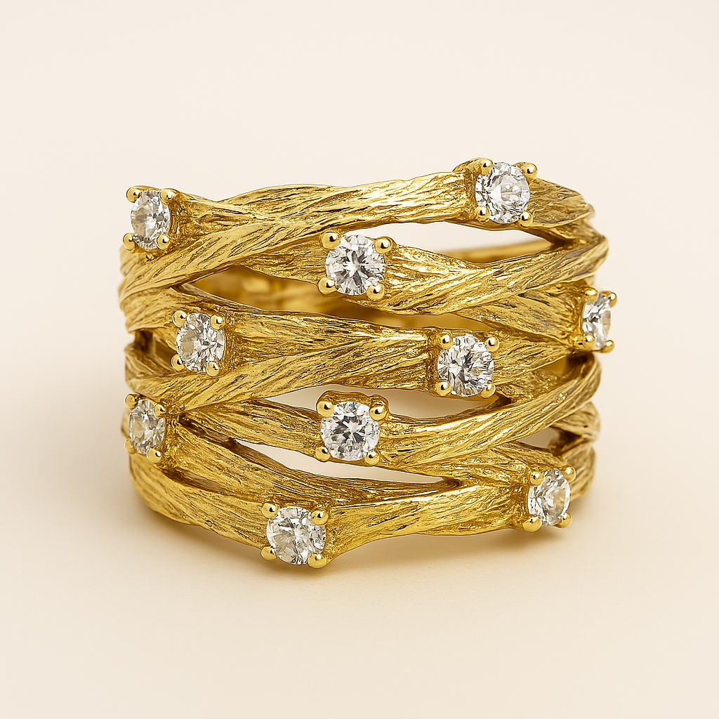 Marisse – Goldener Ring im Vintage-Stil mit zartem Glanz
