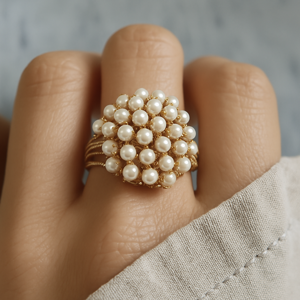 Sharnie – Ring mit Eingefassten Perlen