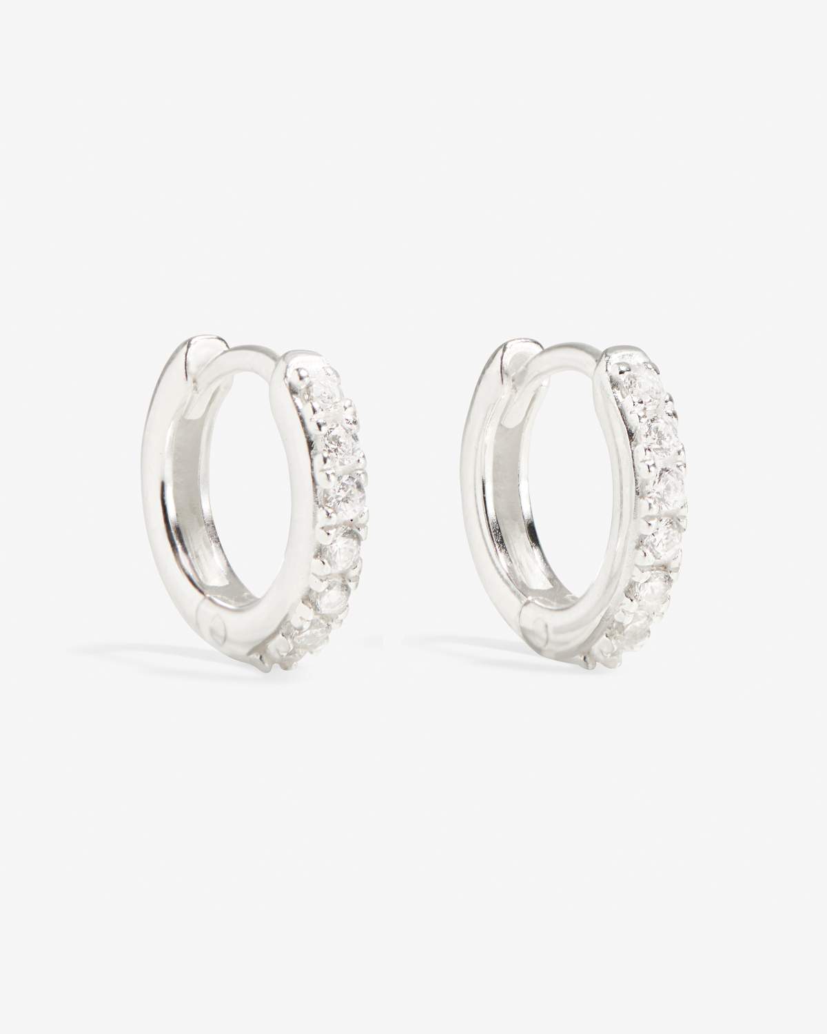 Cleo - Micro Pave Silber Huggies