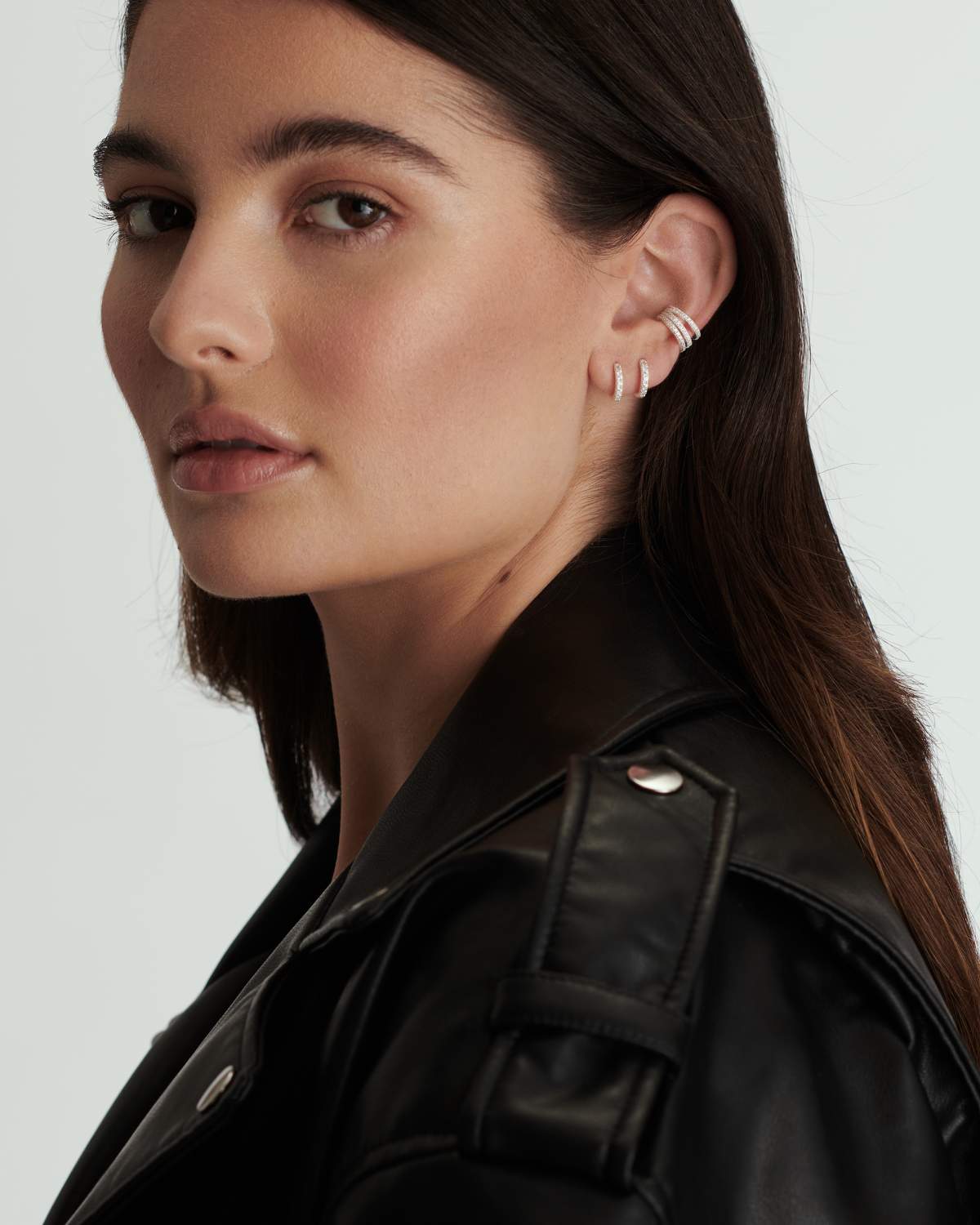 Cleo - Micro Pave Silber Huggies