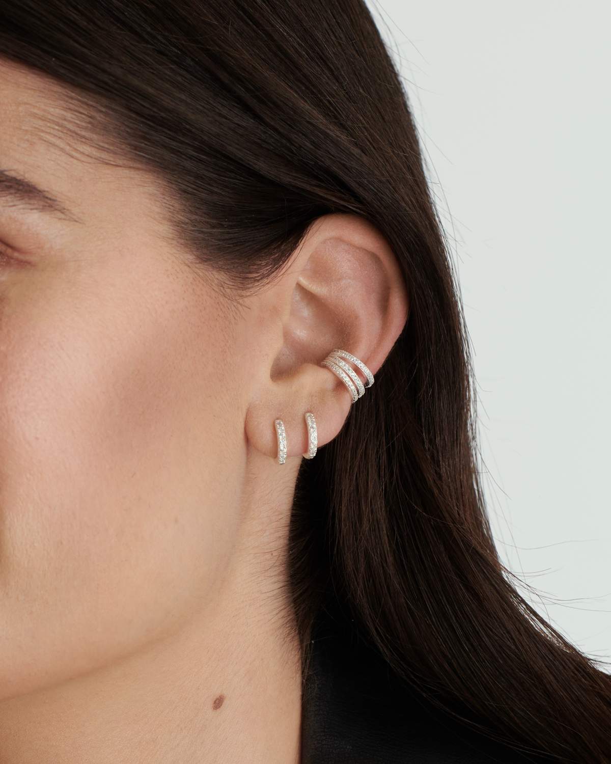 Cleo - Micro Pave Silber Huggies