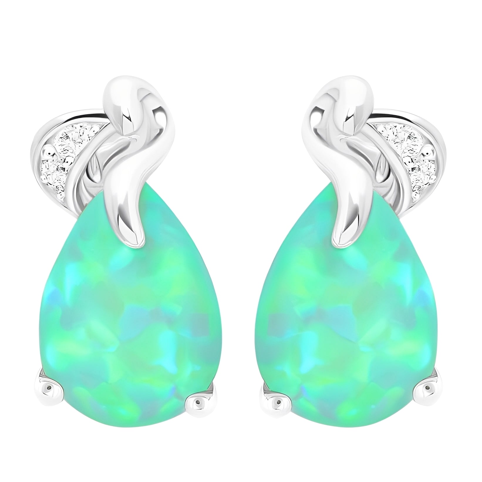 Isaline – Funkelnde Ohrringe Grüner Opal & Silber