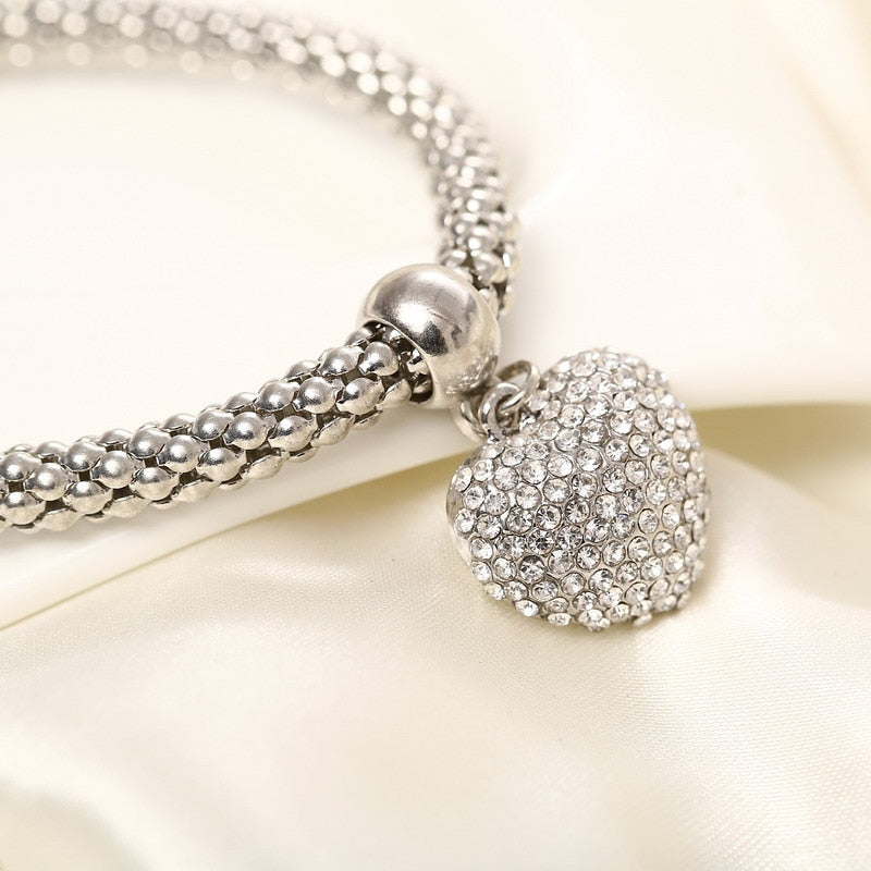 Aria – Armband aus Metall mit soliden Herzen