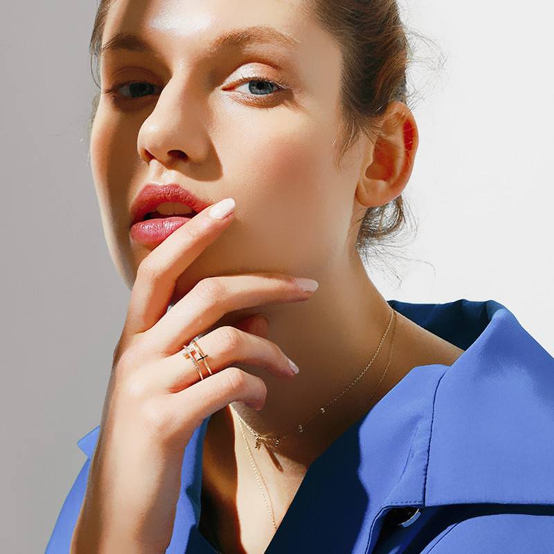 Doppelter Barren - Zierlicher Kreuzring