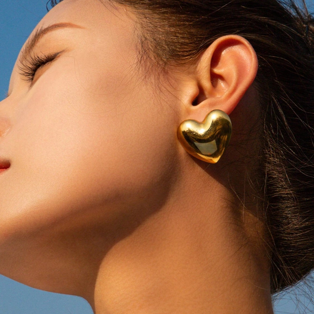 Große Herzform - Ohrstecker