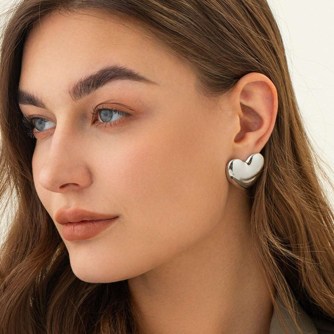 Große Herzform - Ohrstecker