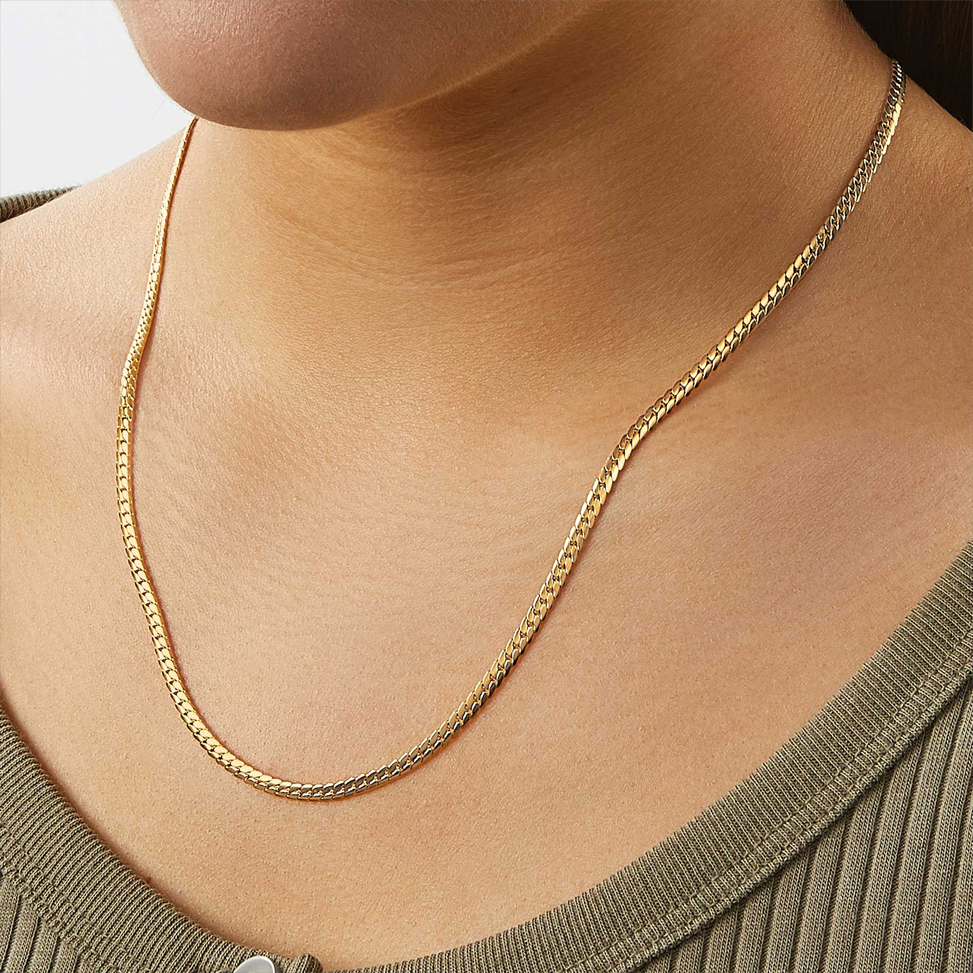 Vera – Kette mit Knochenmuster in Gold-Sandwich