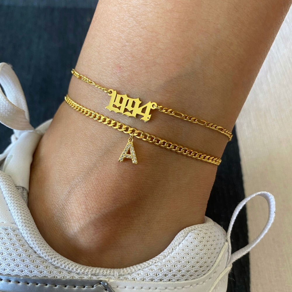 Love Initial Anklet - Fußkettchen mit ihrer Initiale