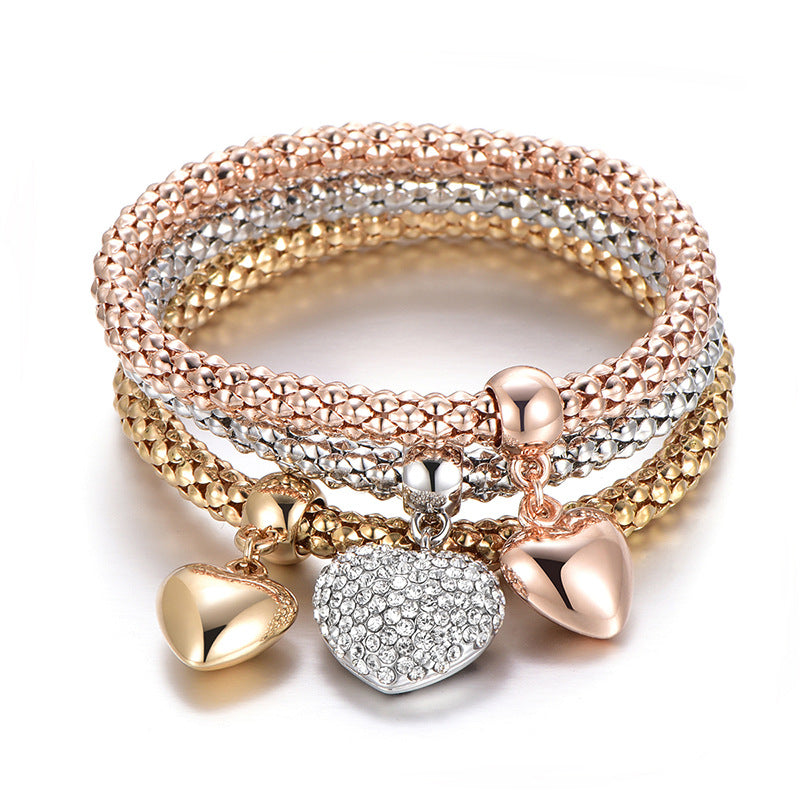 Aria – Armband aus Metall mit soliden Herzen