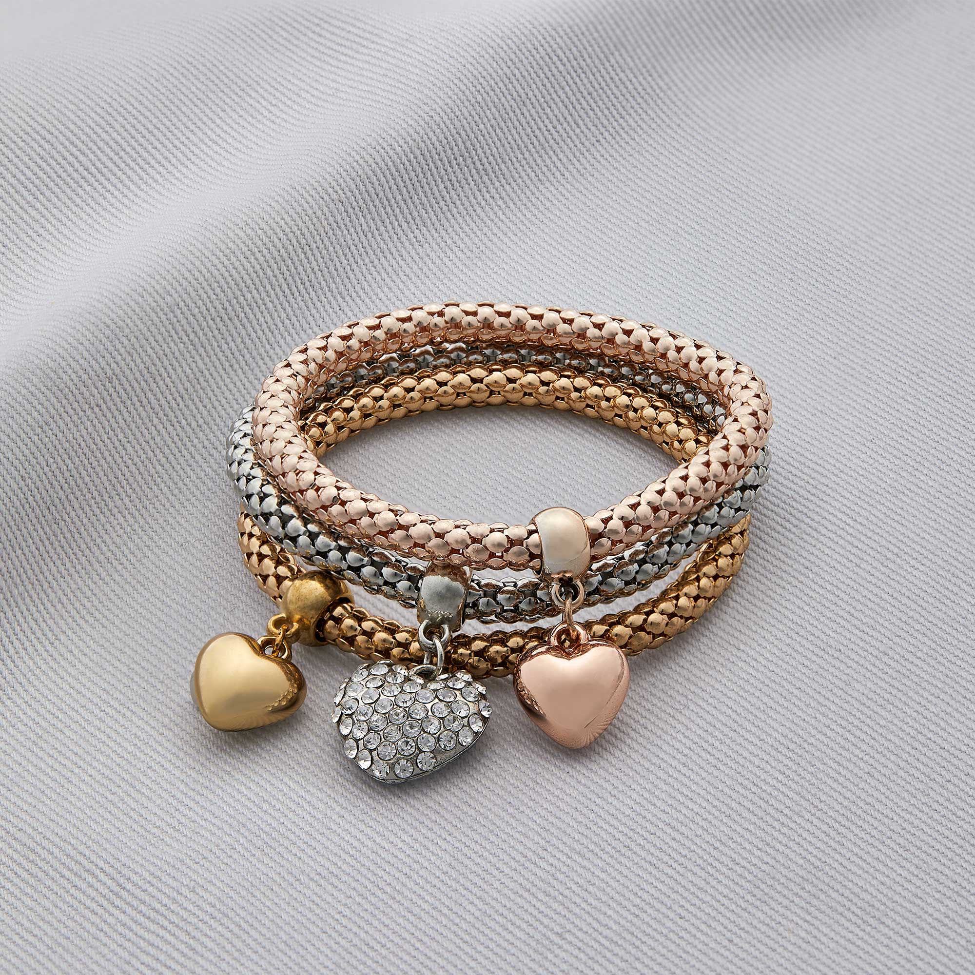 Aria – Armband aus Metall mit soliden Herzen