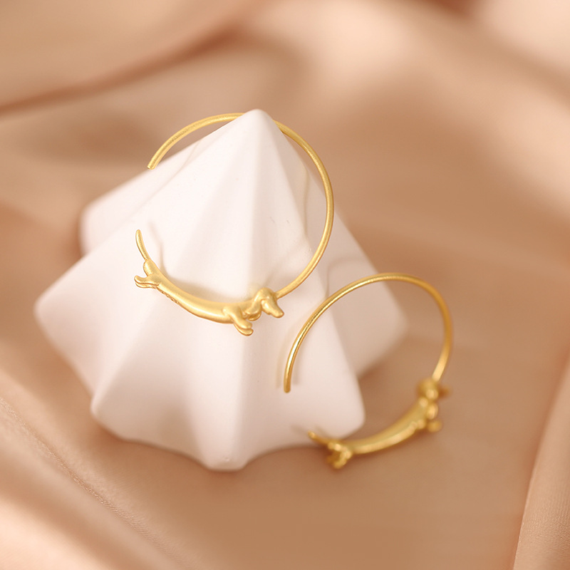 Riham - Dackel Creolen Ohrringe