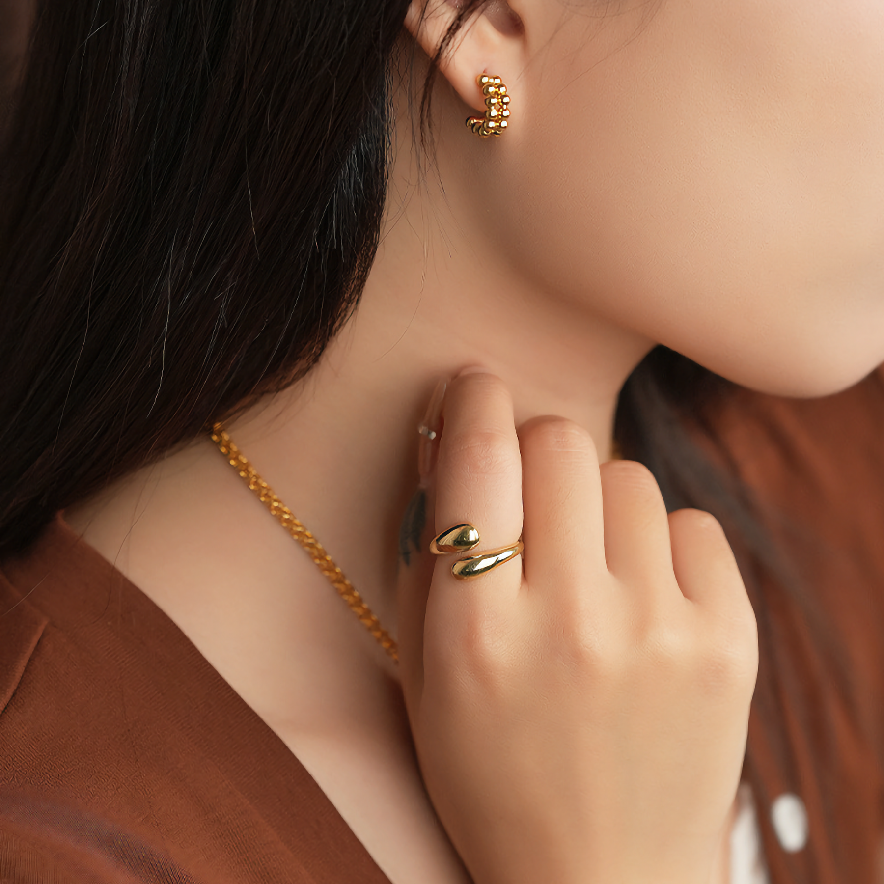 Wassertropfen-Ring - Minimalistischer Wickelring