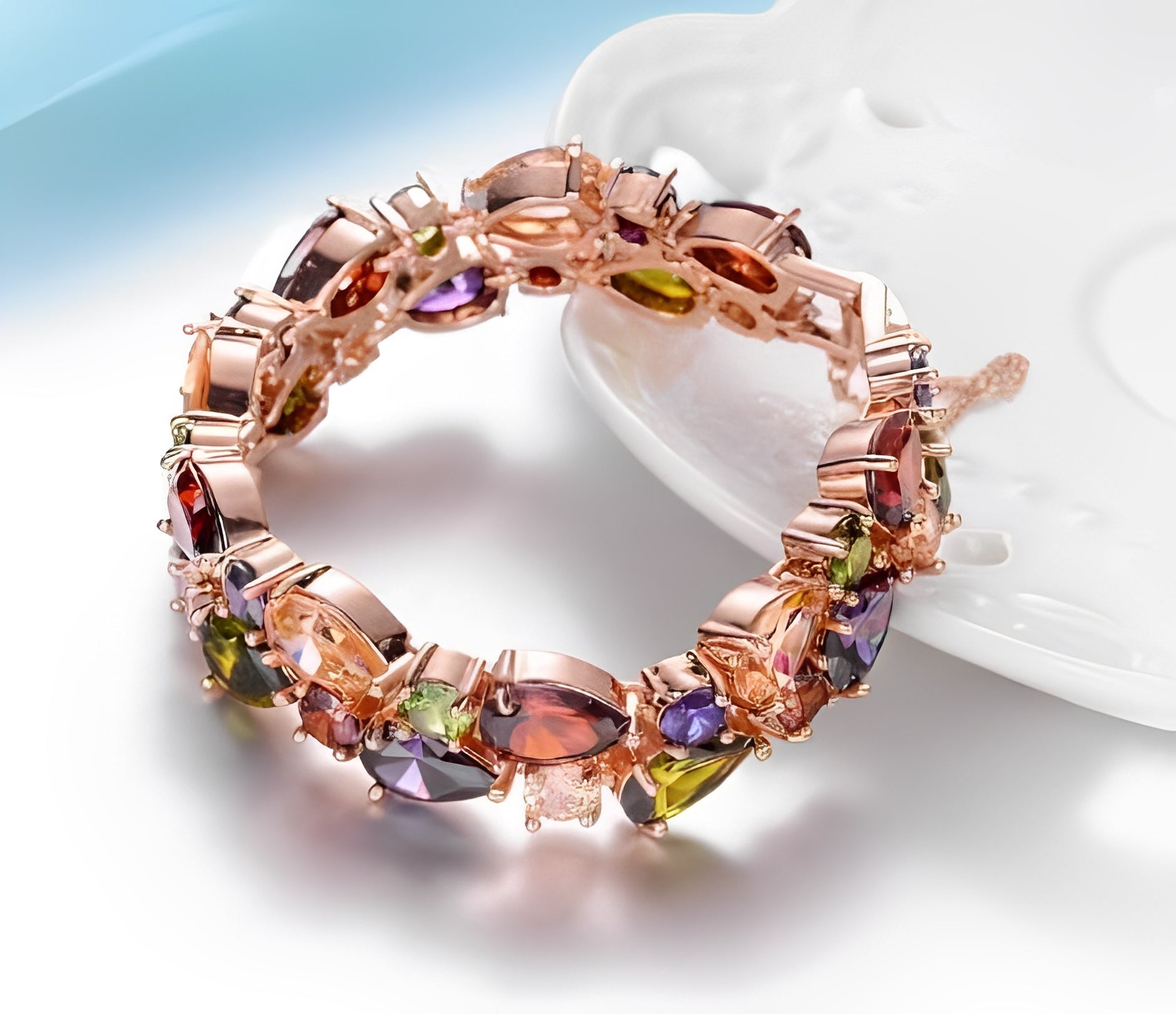 Cherilyn – Mehrfarbiges Armband in Roségold