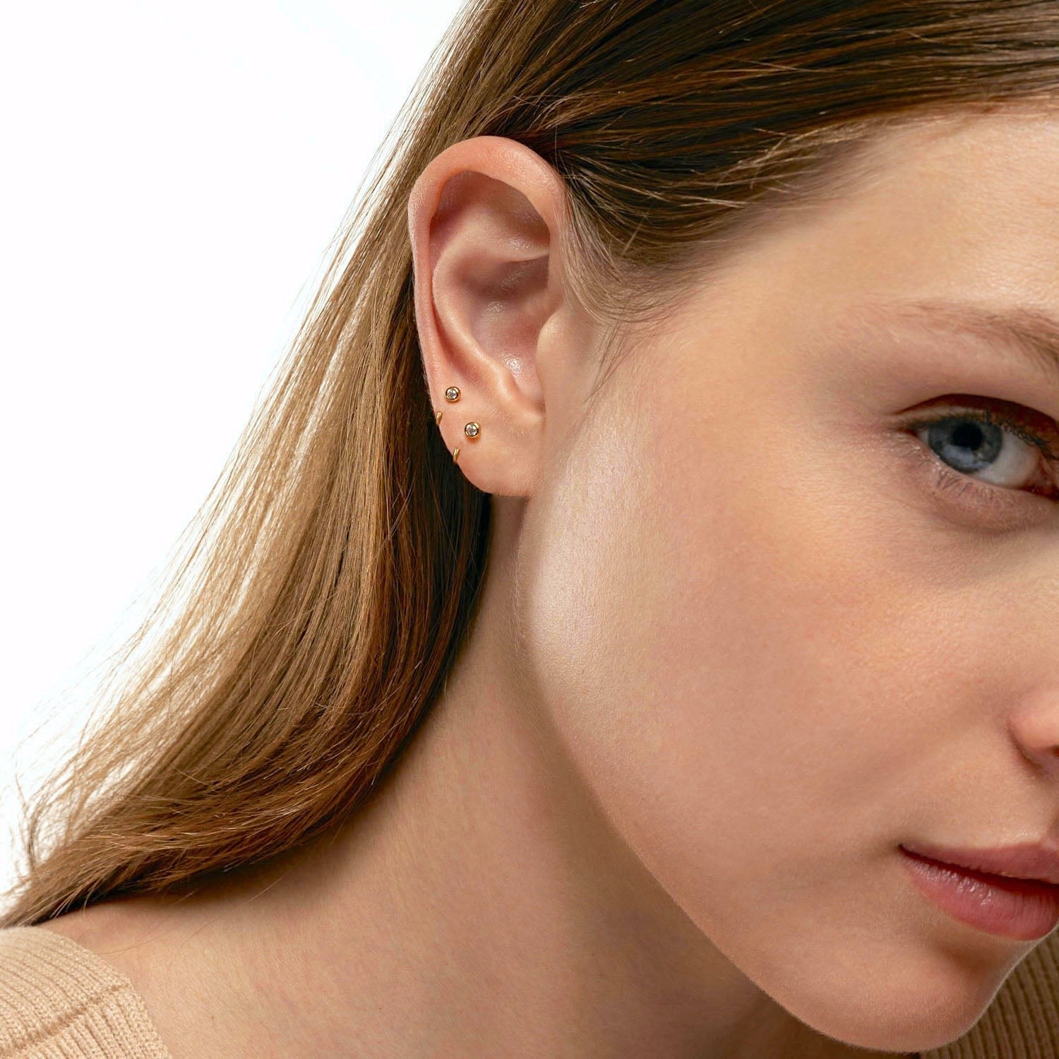 Paloma - Mini Lünette Huggies Ohrringe