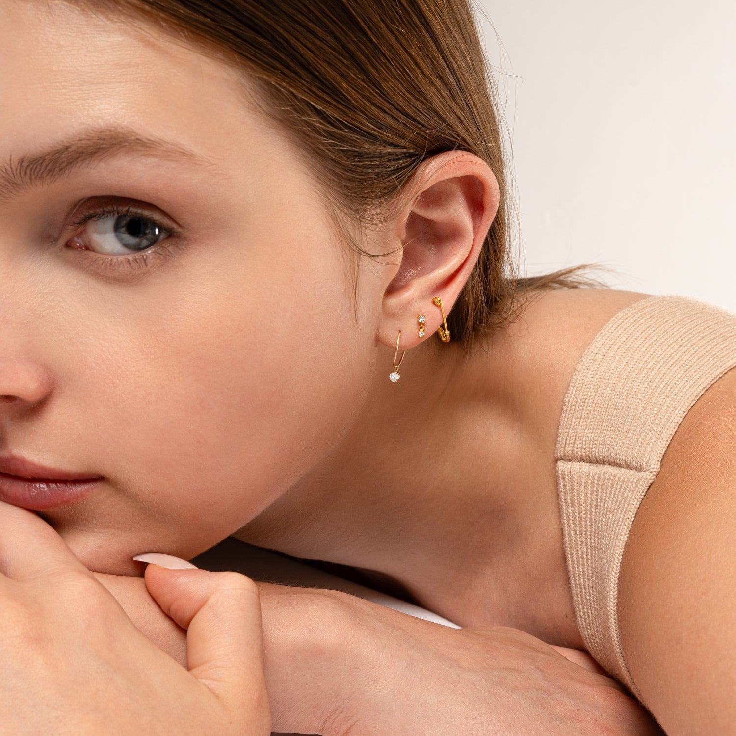 Eden - Kleine Sicherheitsnadel-Ohrringe