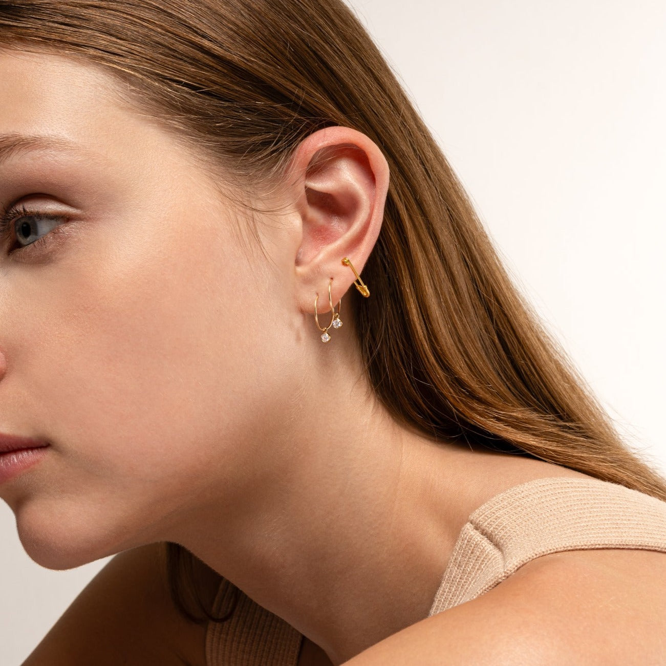 Eden - Kleine Sicherheitsnadel-Ohrringe