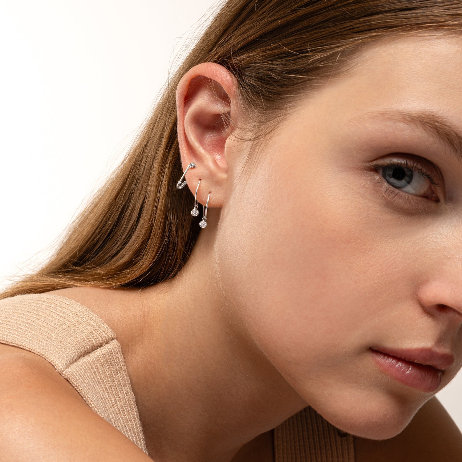 Eden - Kleine Sicherheitsnadel-Ohrringe