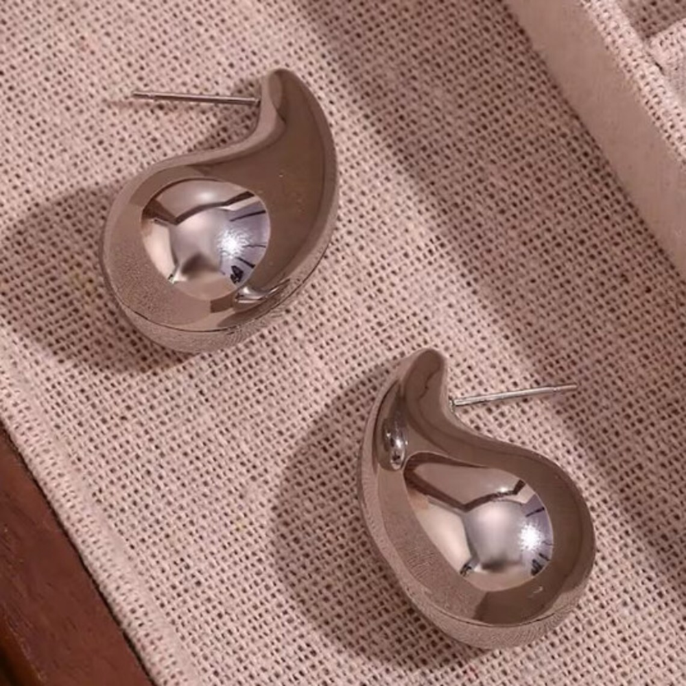 Chunky Waterdrop Ohrringe - Goldene übergroße Ohrstecker