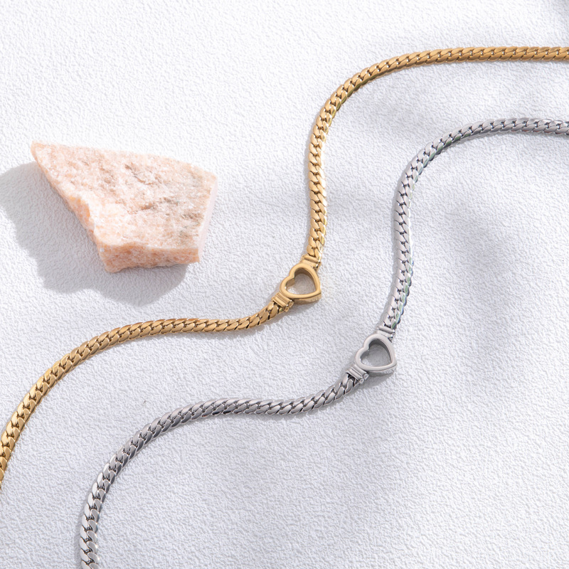 Goldene hohles Herzarmband - Offenes Herzarmband