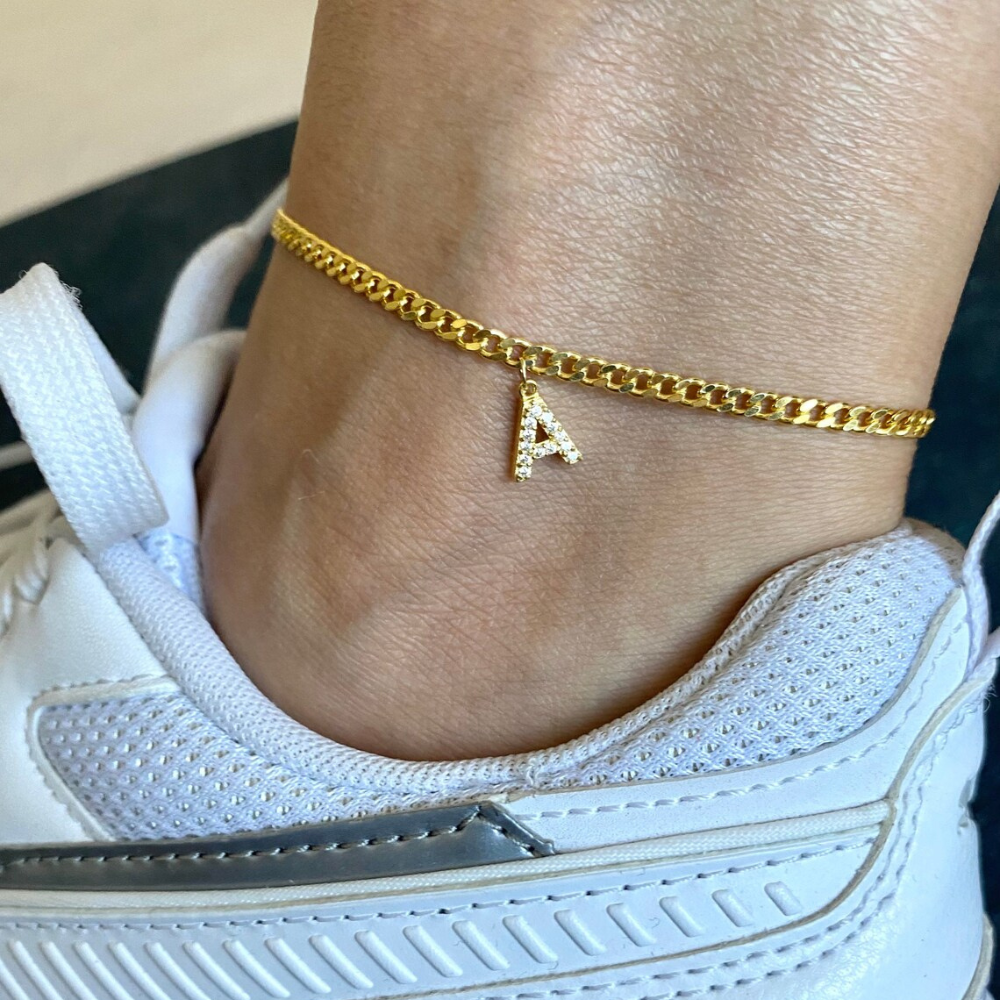 Love Initial Anklet - Fußkettchen mit ihrer Initiale