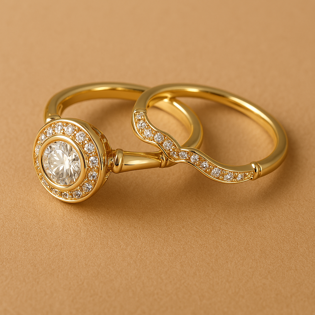 Cleo – Pack von Vintage-Goldringen mit Zirkonia