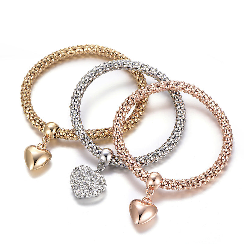 Aria – Armband aus Metall mit soliden Herzen