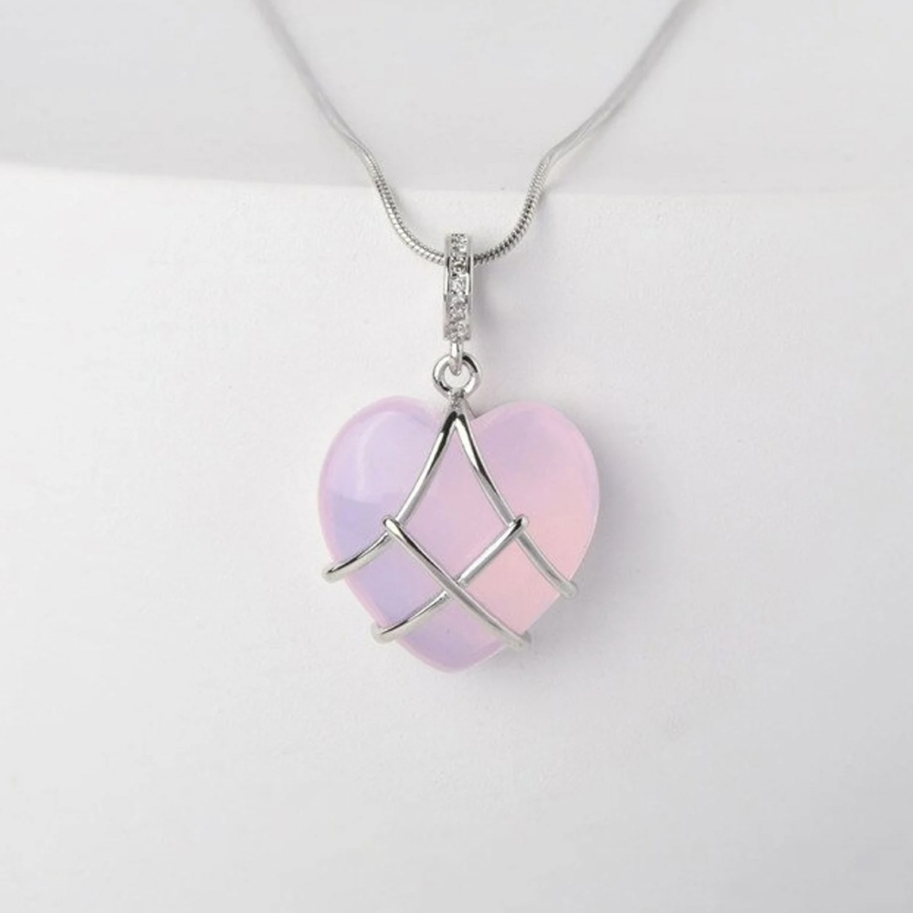 Herz-Edelstein-Halskette - Prinzessin Herz-Halskette