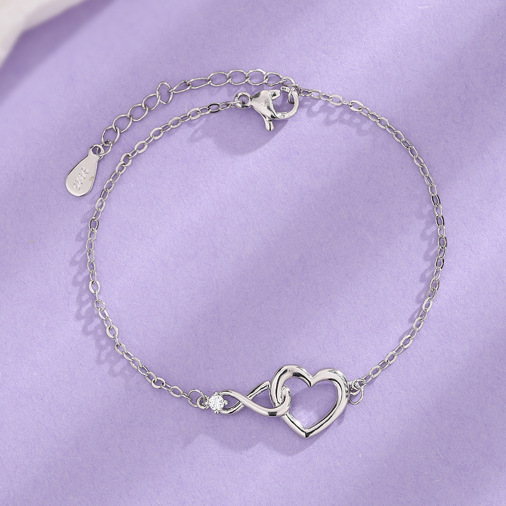 Infinity Herz Armband - Zierliches CZ-Armband