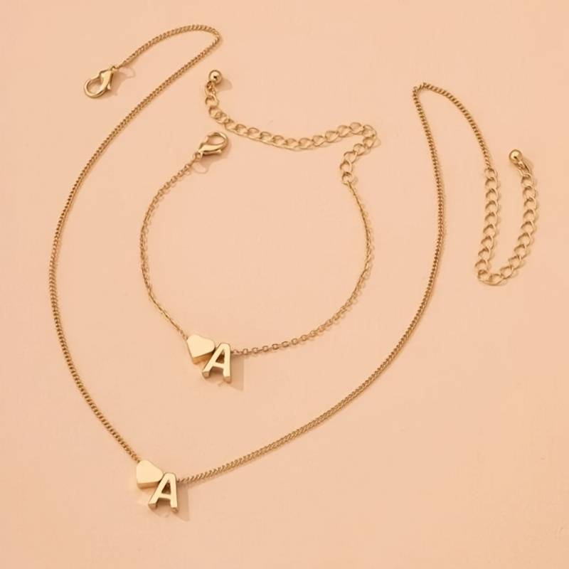 Initiale Herz-Schmuckset - Initial Love Schmuckset