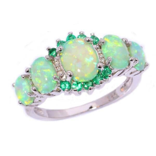 Toni – Ring Grüner Opal & Smaragd