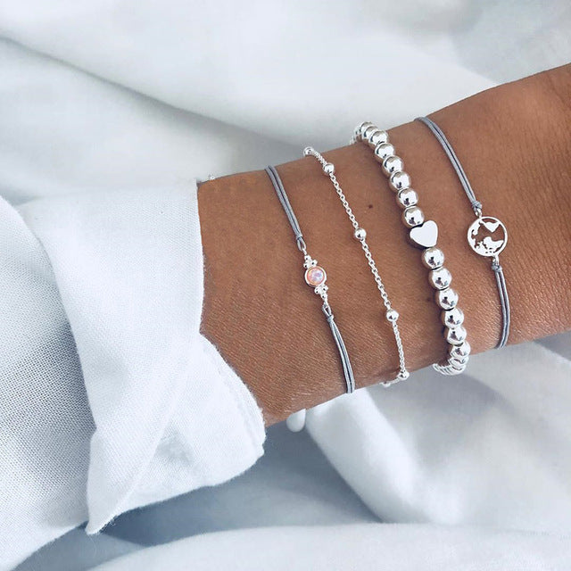 Alora – Elegantes Set von Armbändern Limette