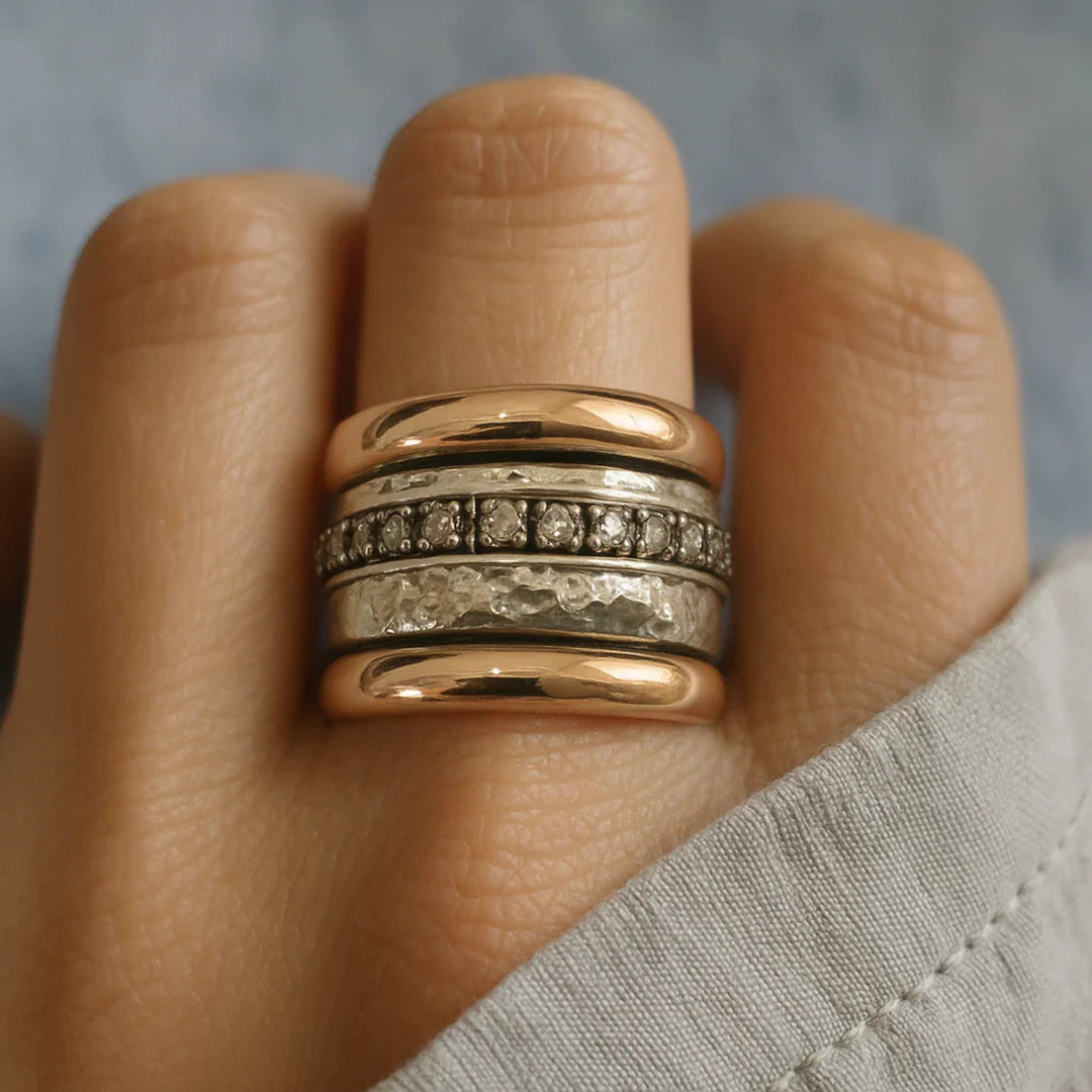 Maellie – Vintage Dicke Ring in Gold und Silber