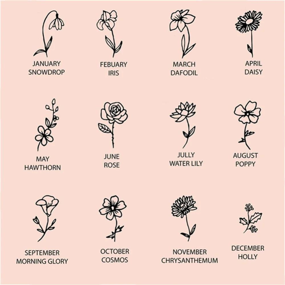 Geburtstag Blume Armband - Armband mit Geburtsstein und Blume