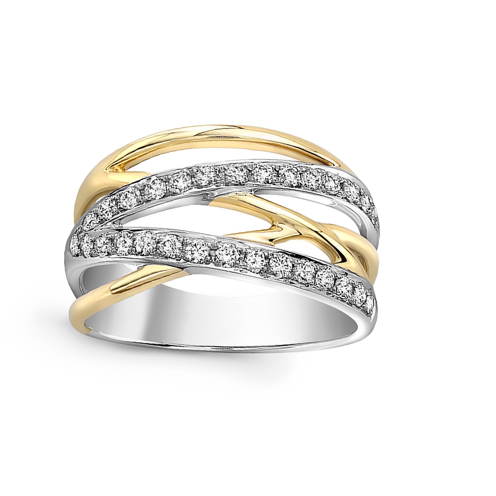 Cayenne – Zweifarbiger Ring mit Brillanten Zirkonia