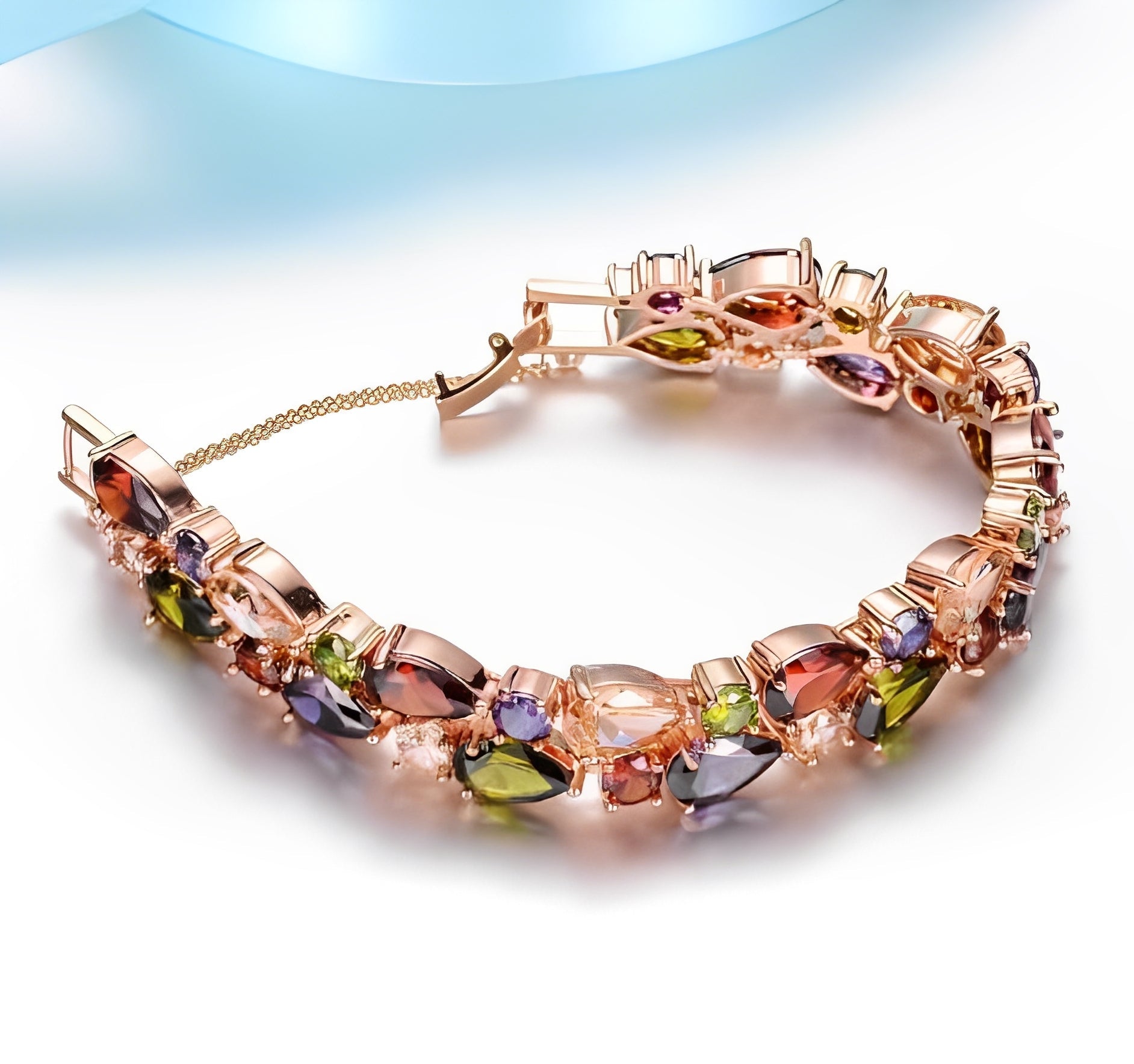 Cherilyn – Mehrfarbiges Armband in Roségold