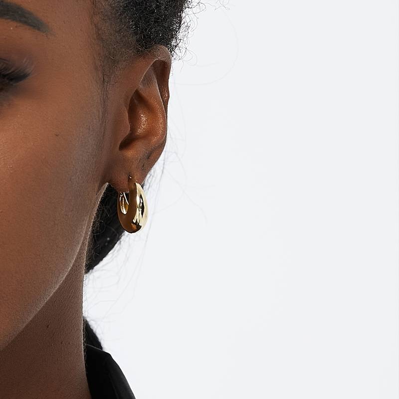 Chunky 18K vergoldete Ohrringe - Chunky Offene Ohrringe