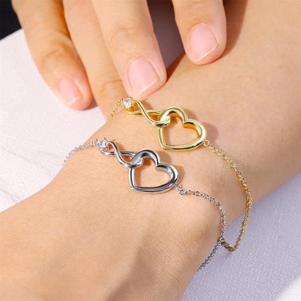 Infinity Herz Armband - Zierliches CZ-Armband