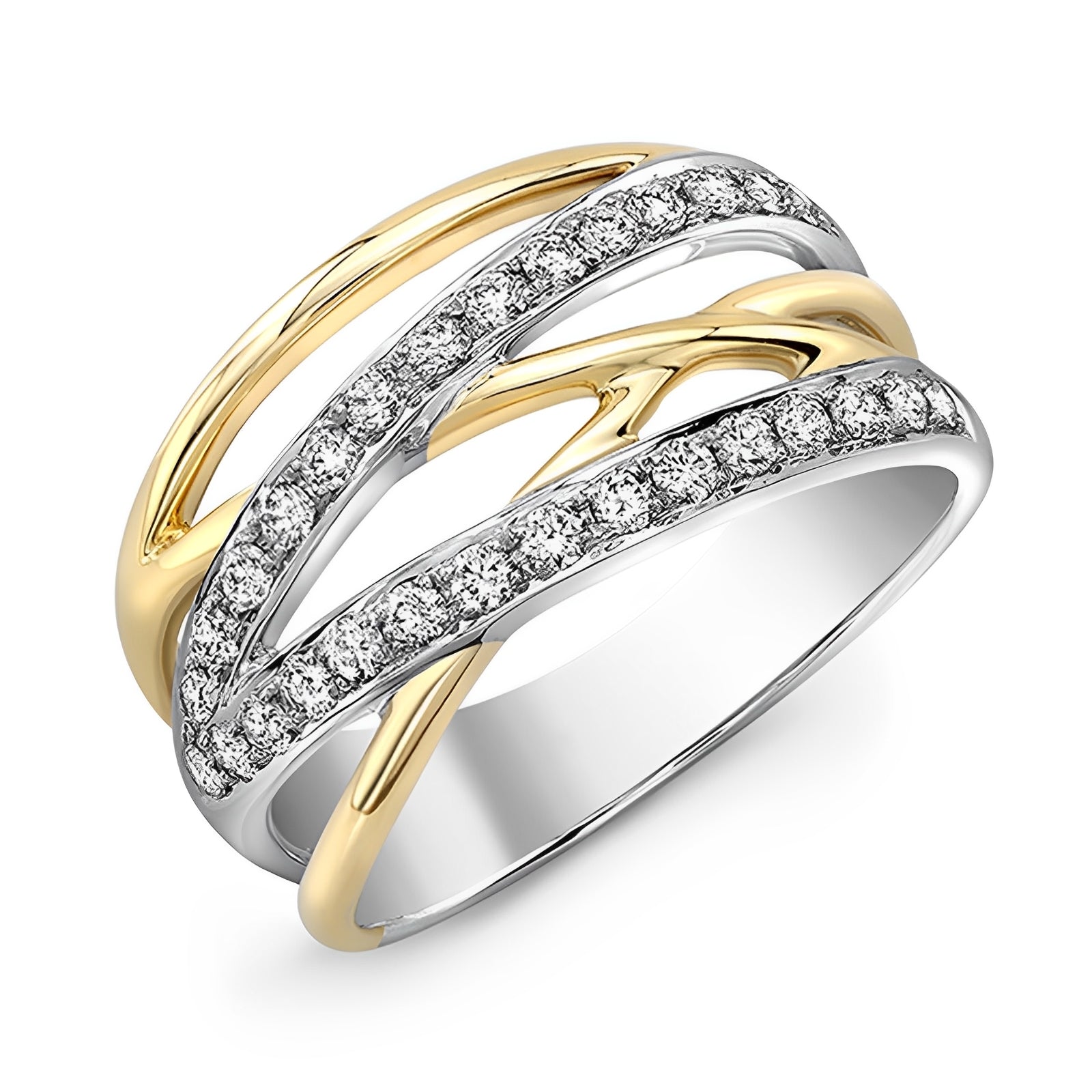 Cayenne – Zweifarbiger Ring mit Brillanten Zirkonia