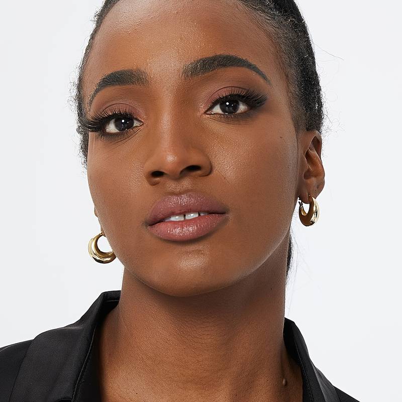 Chunky 18K vergoldete Ohrringe - Chunky Offene Ohrringe