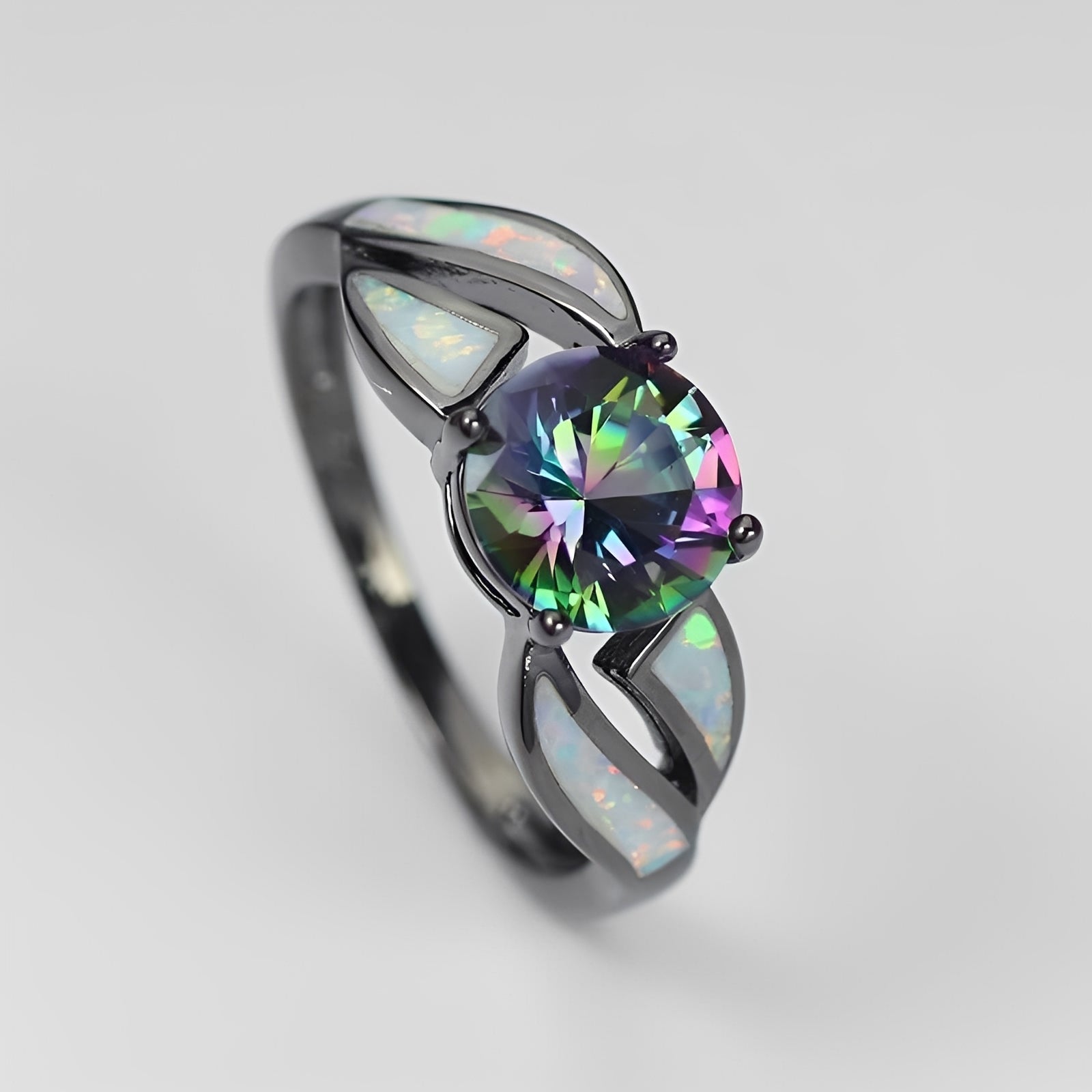 Mirella – Ring Regenbogen in Opal und Topas