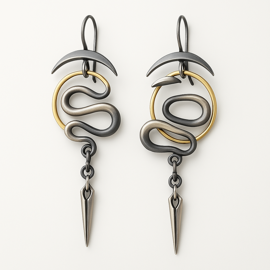 Jisoo – Unregelmäßige Spiralen-Ohrringe mit Geometrischer Form