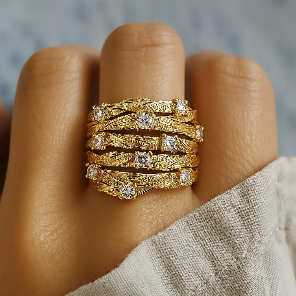 Marisse – Goldener Ring im Vintage-Stil mit zartem Glanz