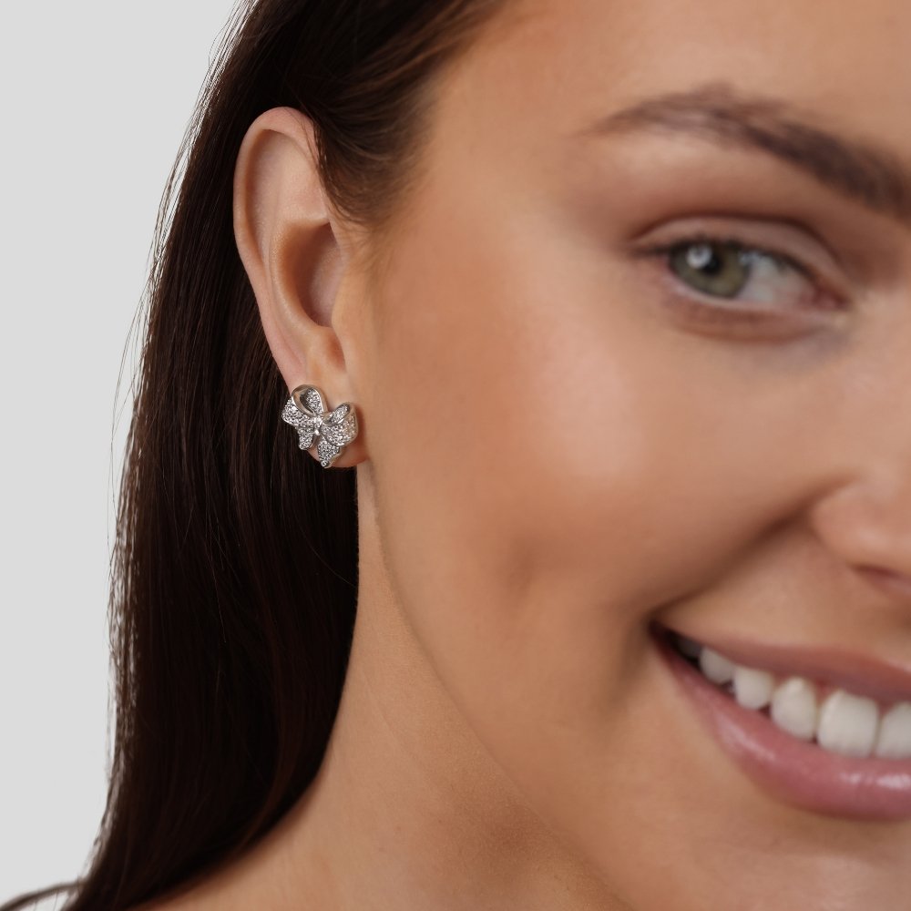 Minerva - Sterlingsilber Schleifen-Ohrringe