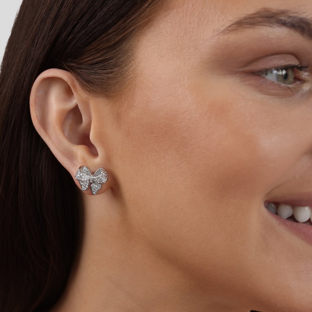 Minerva - Sterlingsilber Schleifen-Ohrringe