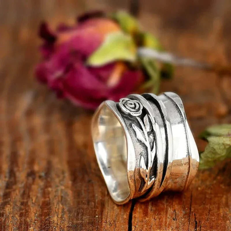 Lilwen – Ring Blume Vintage aus Silber