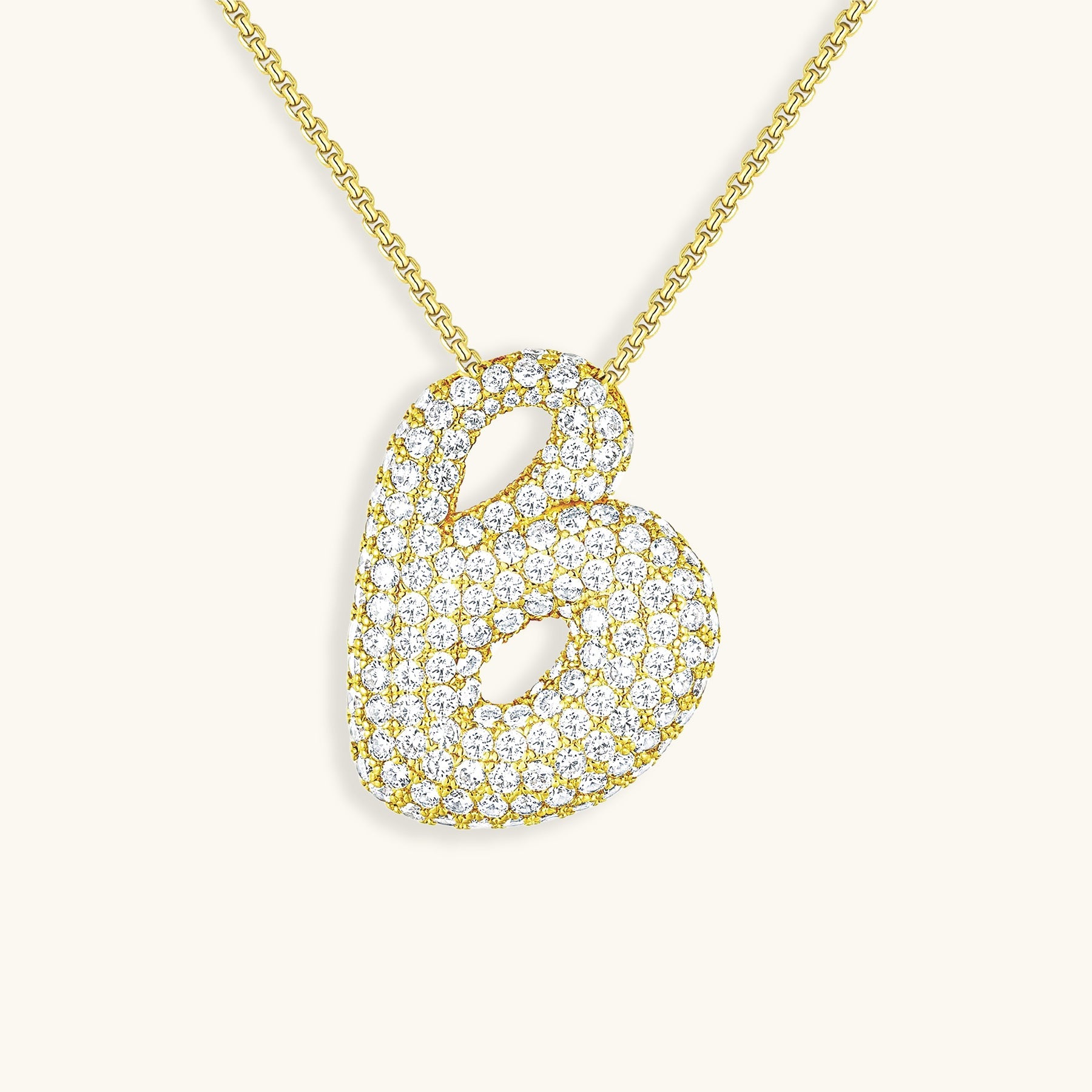 Bubble Initial Diamant Halskette
