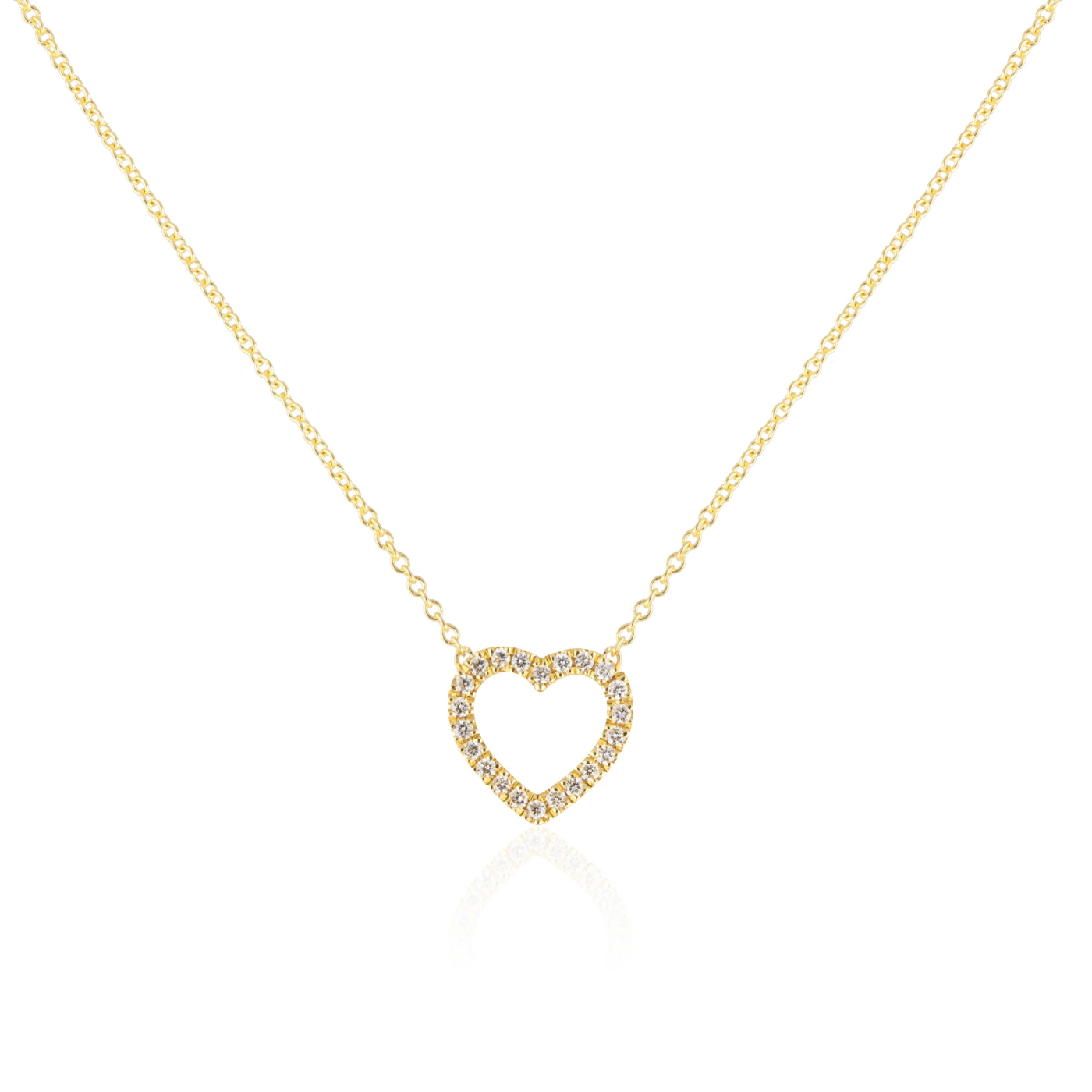 Kleine Liebeskette - Gold-Diamant-Herz-Halskette