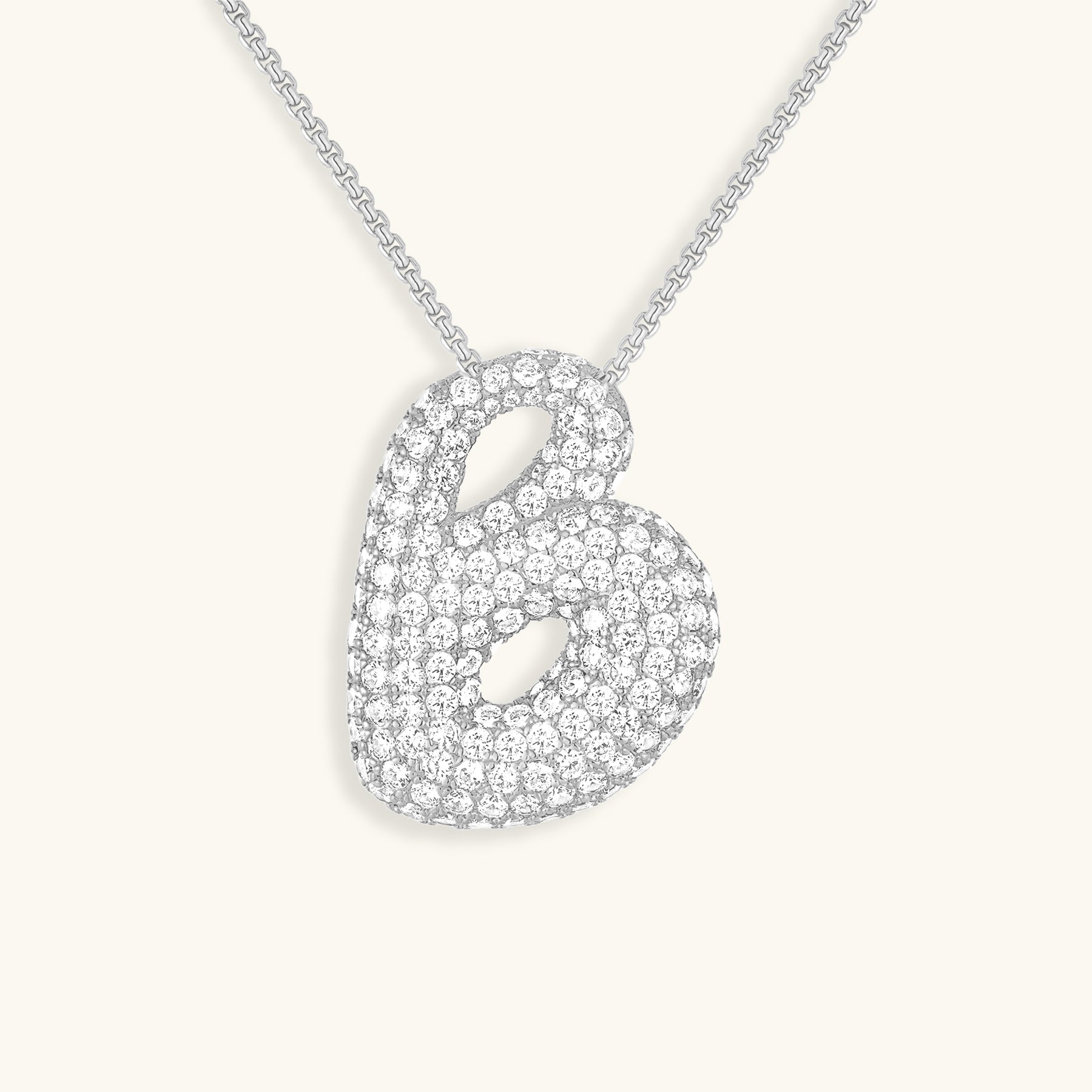 Bubble Initial Diamant Halskette