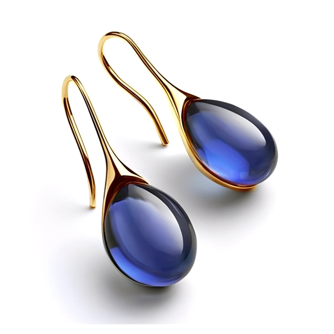 Isaline – Hängende Ohrringe Kristall Gold & Silber