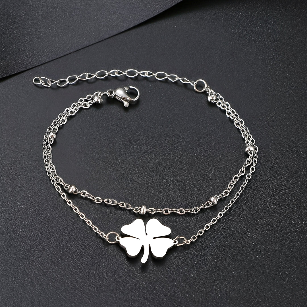 Sanya – Armband Klee Gold & Silber